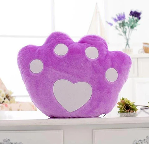 Cojin Led Huella Morado