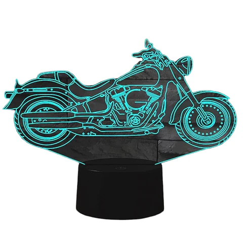 Lampara 3D Moto Harley Davidson de 7 colores