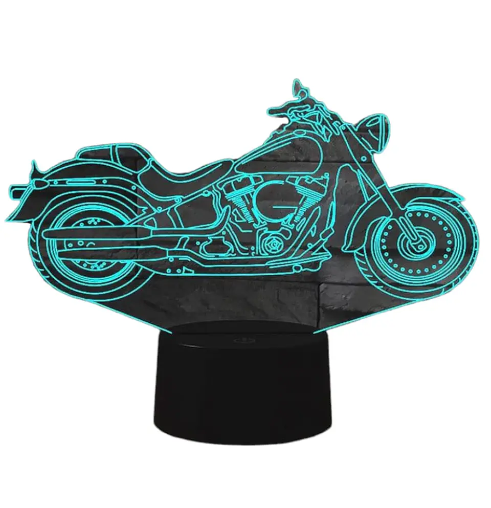 Lampara 3D Moto Harley Davidson de 7 colores 1