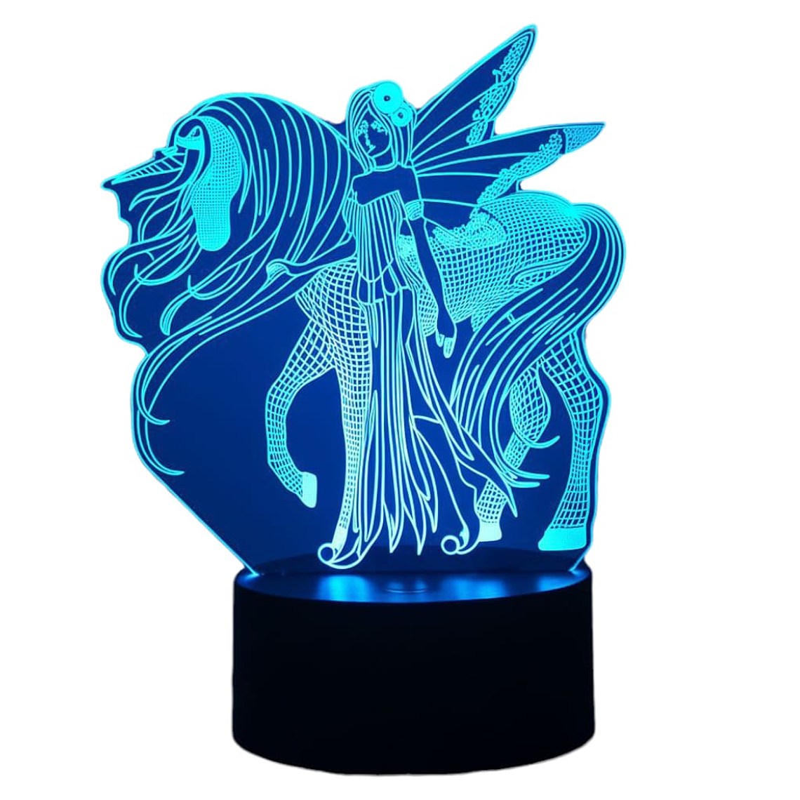 Lampara 3D Unicornio Hada de 7 colores 2