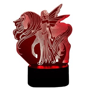 Lampara 3D Unicornio Hada de 7 colores