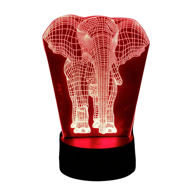 Lampara 3D Elefante de 7 colores 2