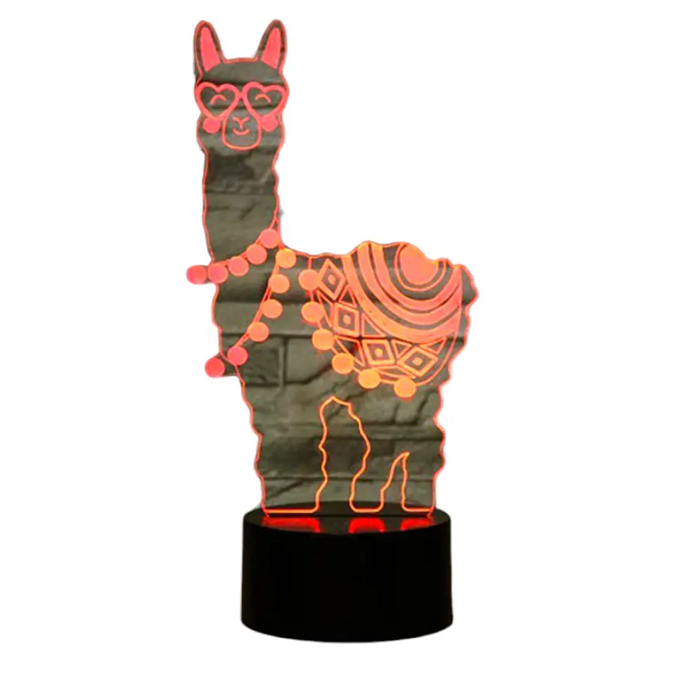 Lampara ilusión 3D Llama de 7 colores 2