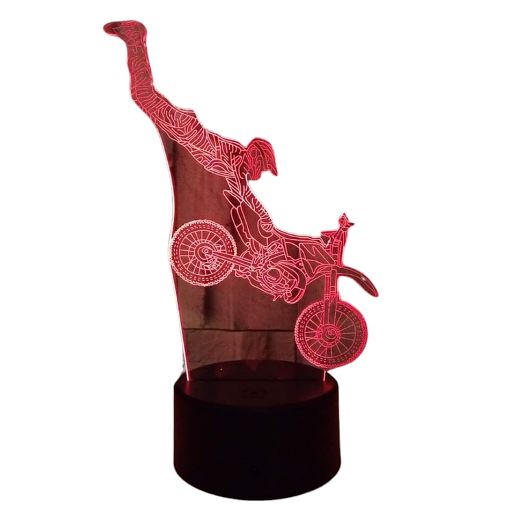 Lampara ilusión 3D Motocross de 7 colores 4