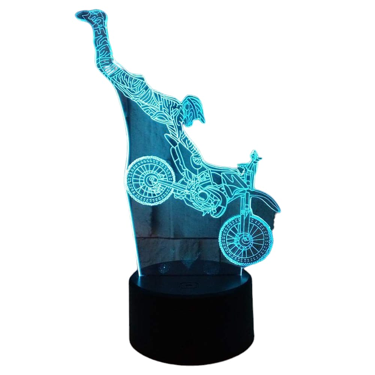 Lampara ilusión 3D Motocross de 7 colores 1
