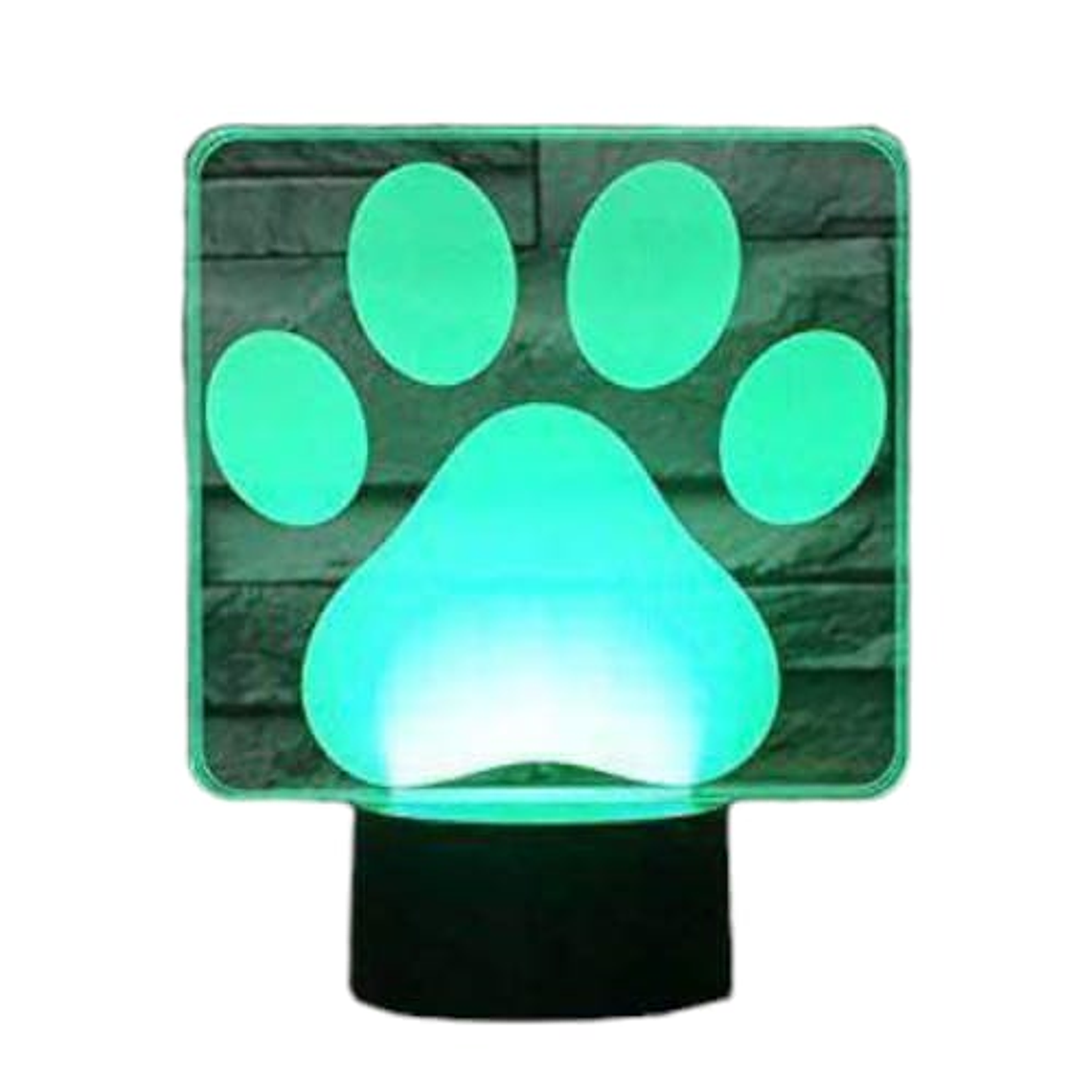Lampara ilusión 3D Huella perro de 7 colores 1