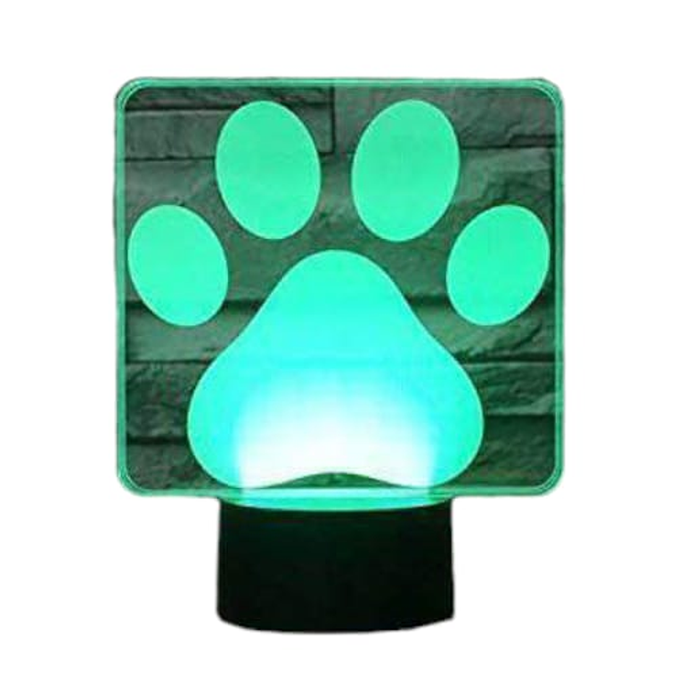 Lampara ilusión 3D Huella perro de 7 colores 1