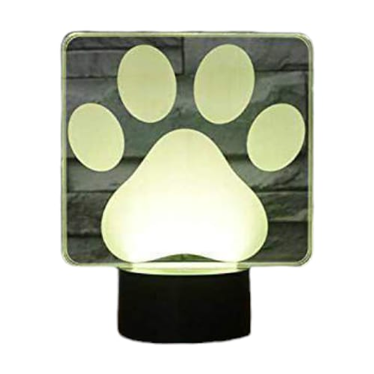 Lampara ilusión 3D Huella perro de 7 colores 4