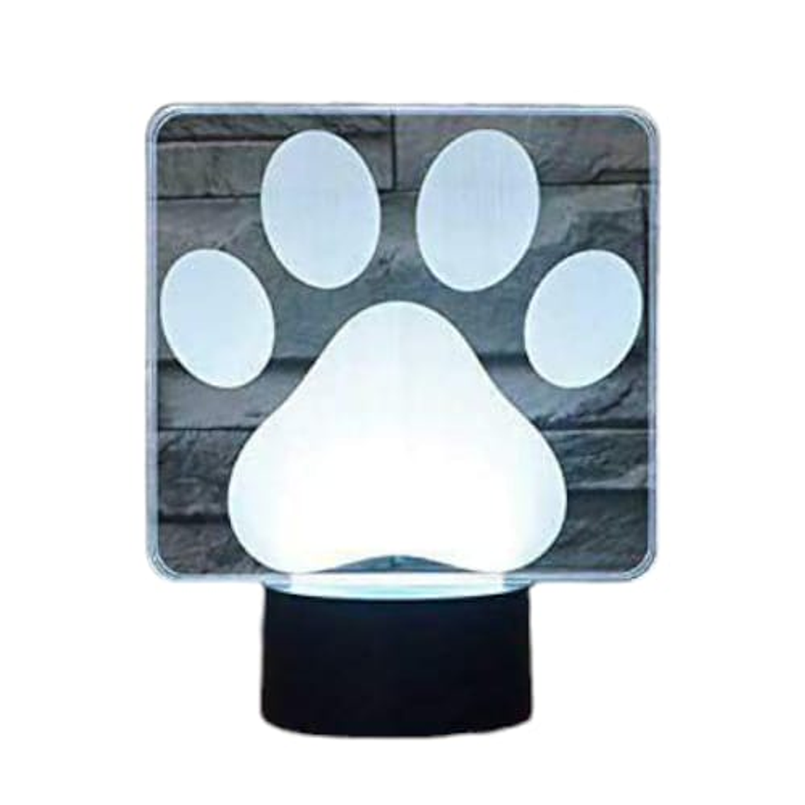 Lampara ilusión 3D Huella perro de 7 colores 2