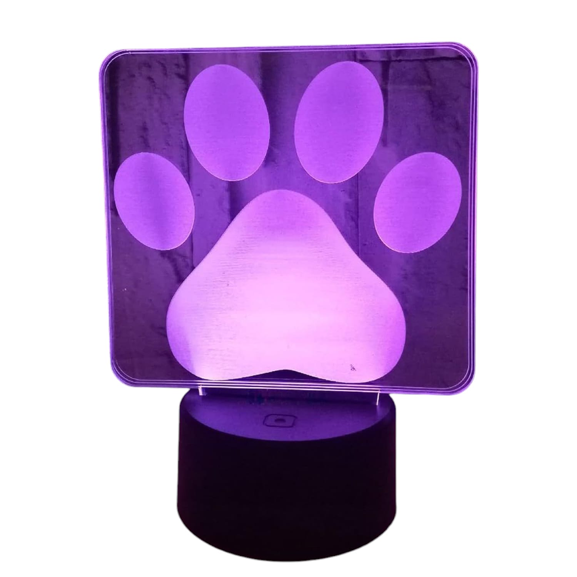 Lampara ilusión 3D Huella perro de 7 colores 3