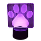 Lampara ilusión 3D Huella perro de 7 colores - Miniatura 3
