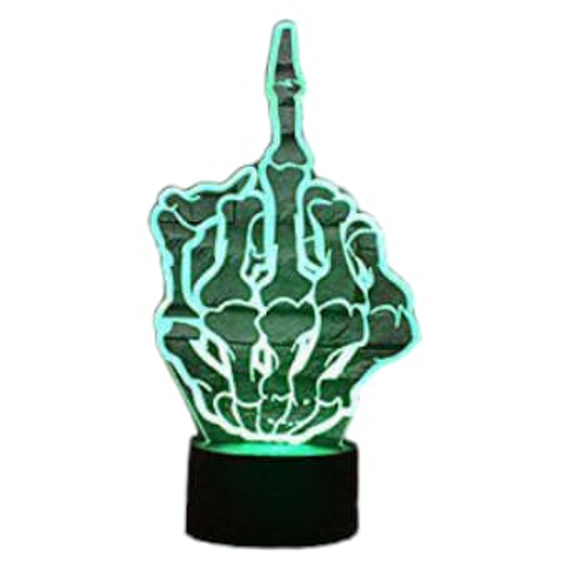 Lampara ilusión 3D dedo arriba de 7 colores 3
