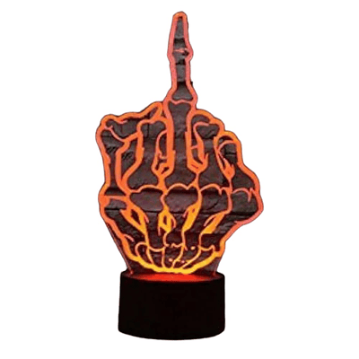 Lampara ilusión 3D dedo arriba de 7 colores