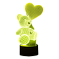 Lampara ilusión 3D Oso globo Corazon de 7 colores - Miniatura 3