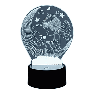 Lampara 3D Niño Angel de 7 colores