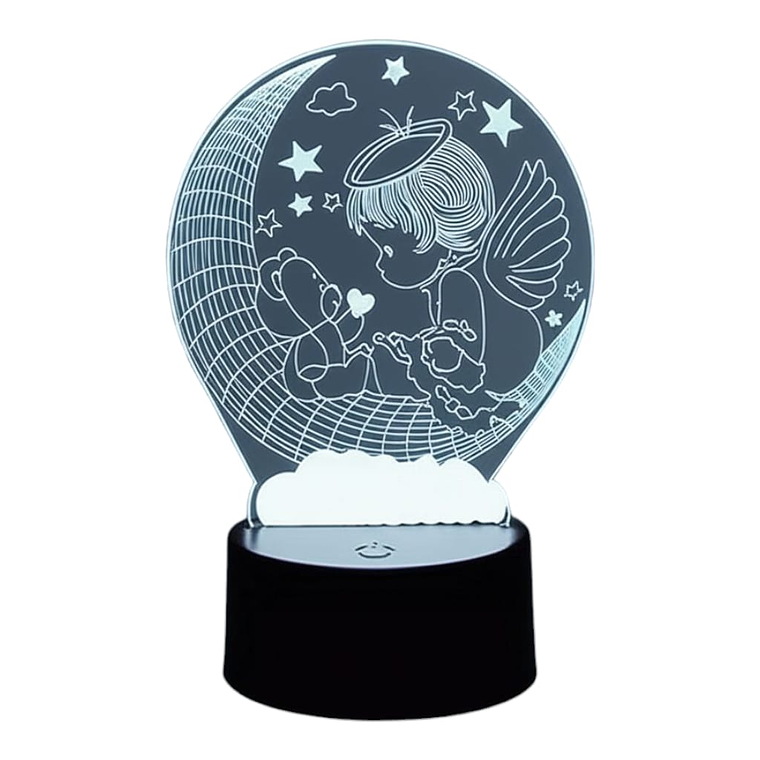 Lampara 3D Niño Angel de 7 colores 1