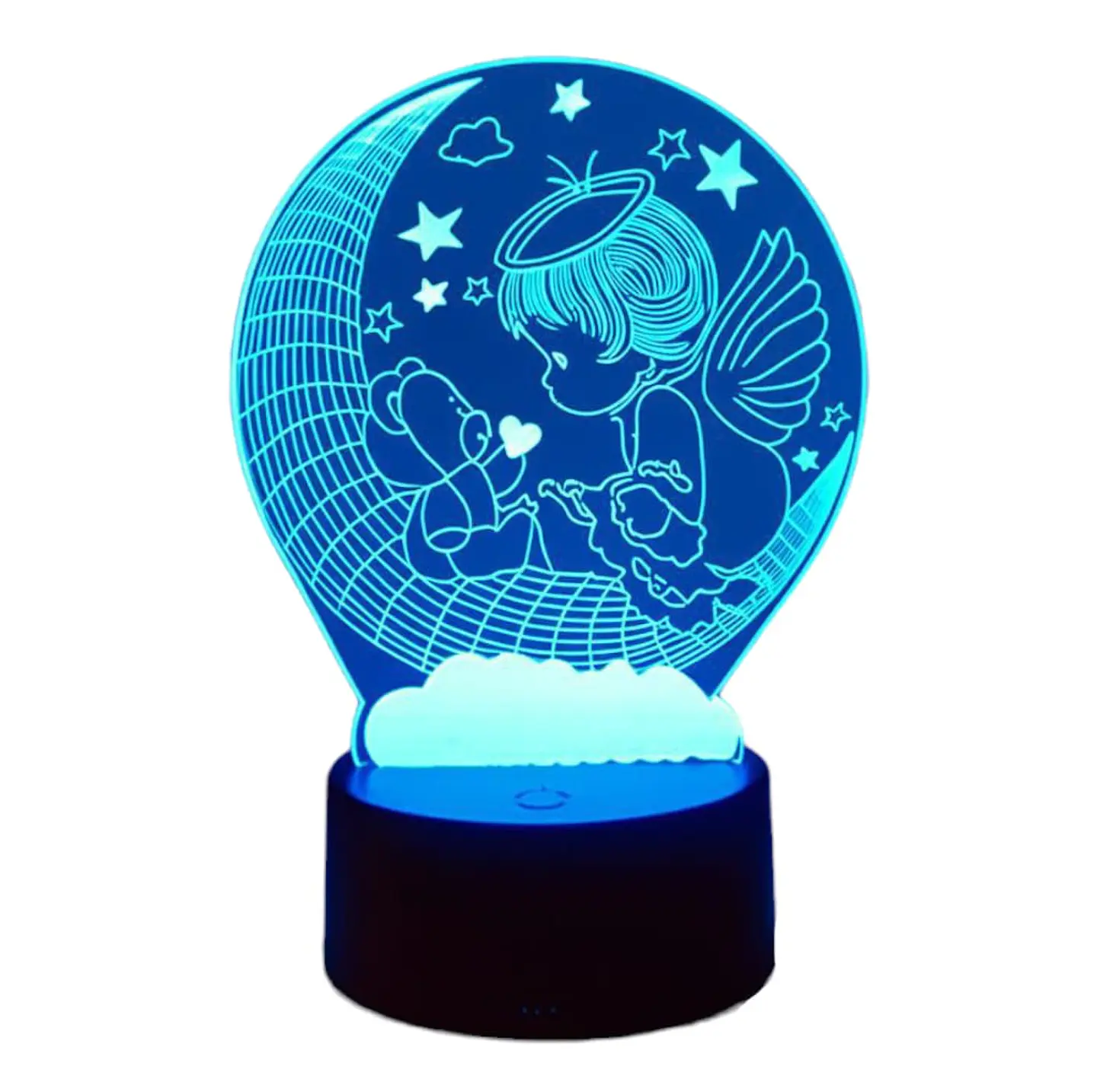Lampara 3D Niño Angel de 7 colores 3