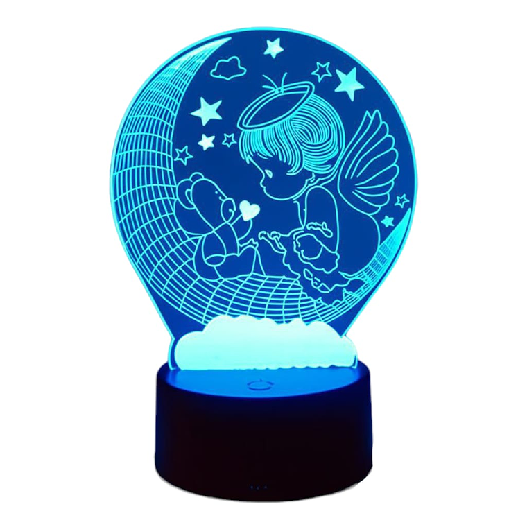Lampara 3D Niño Angel de 7 colores 3