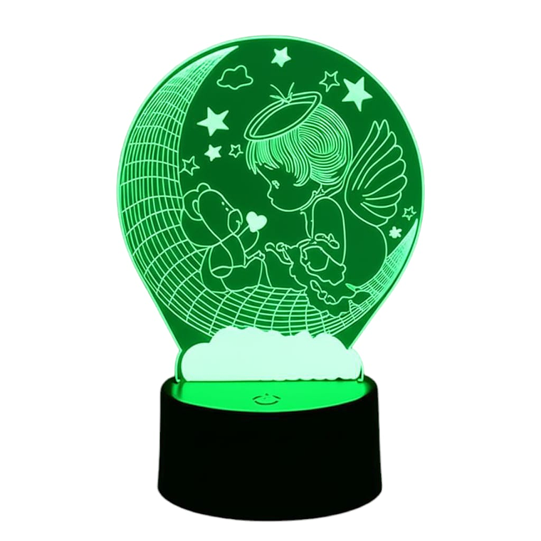 Lampara 3D Niño Angel de 7 colores 2