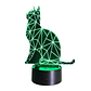 Lampara 3D Gato de 7 colores - Miniatura 4