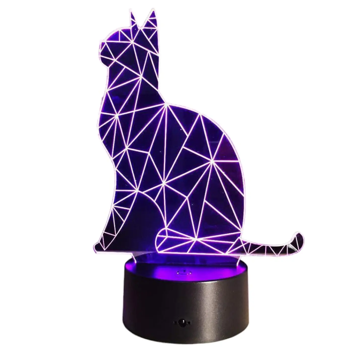 Lampara 3D Gato de 7 colores 3