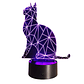 Lampara 3D Gato de 7 colores - Miniatura 3