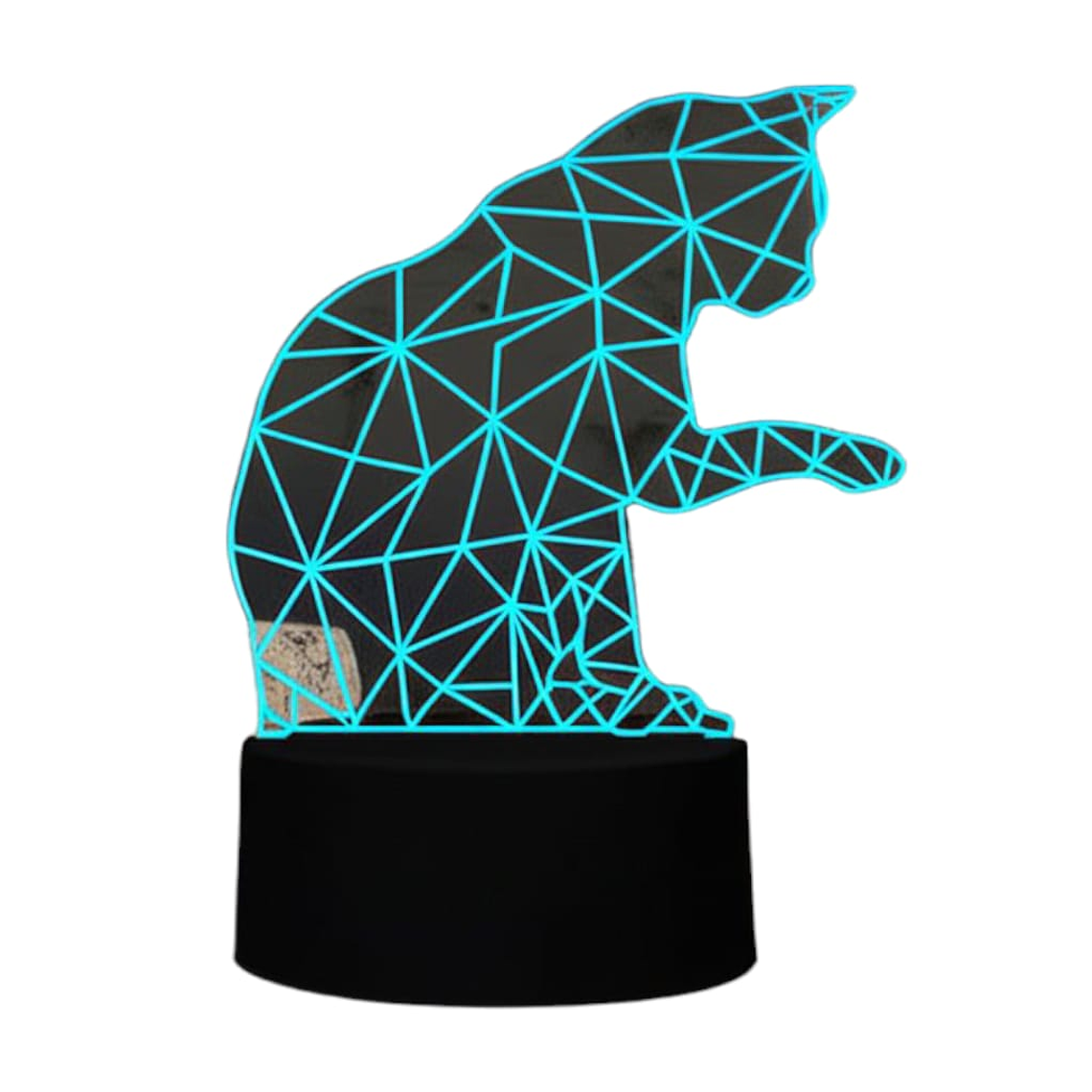 Lampara 3D Gato de 7 colores 3
