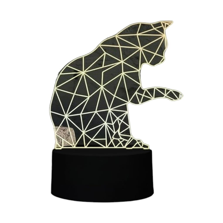Lampara 3D Gato de 7 colores 2
