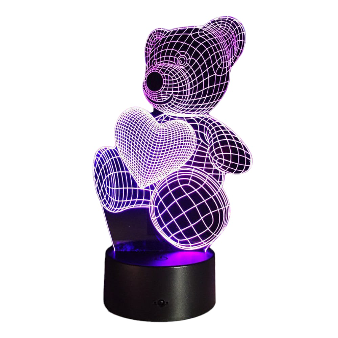 Lampara 3D Oso Corazon de 7 colores 4