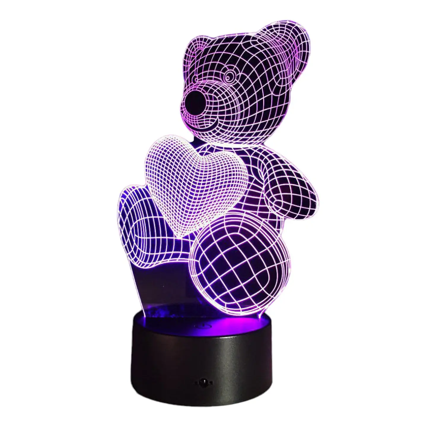 Lampara 3D Oso Corazon de 7 colores 4