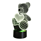 Lampara 3D Oso Corazon de 7 colores - Miniatura 3