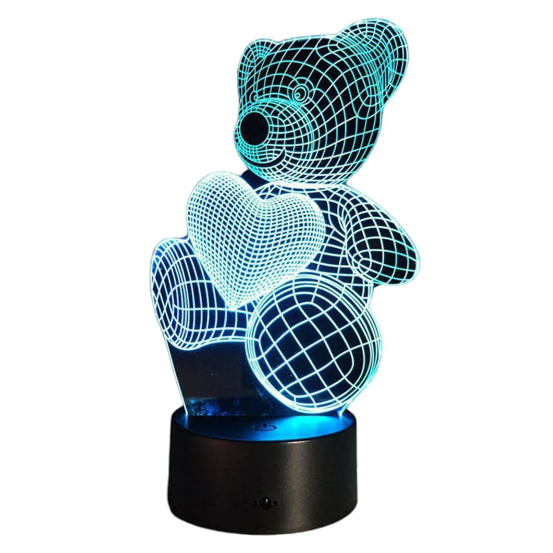 Lampara 3D Oso Corazon de 7 colores 2