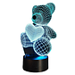 Lampara 3D Oso Corazon de 7 colores - Miniatura 2