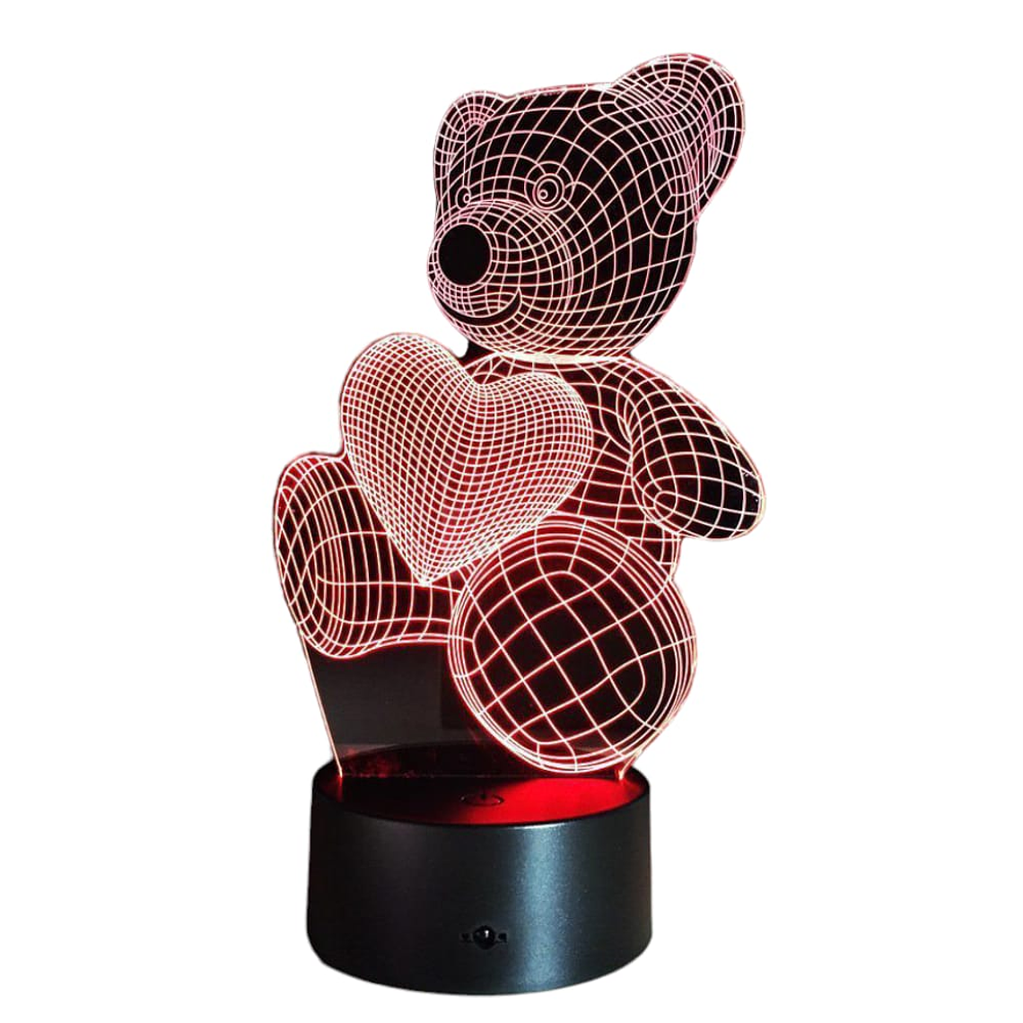 Lampara 3D Oso Corazon de 7 colores 1