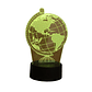 Lampara 3D Globo Terraqueo de 7 colores - Miniatura 3