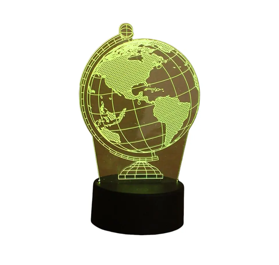 Lampara 3D Globo Terraqueo de 7 colores 3