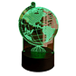Lampara 3D Globo Terraqueo de 7 colores - Miniatura 1