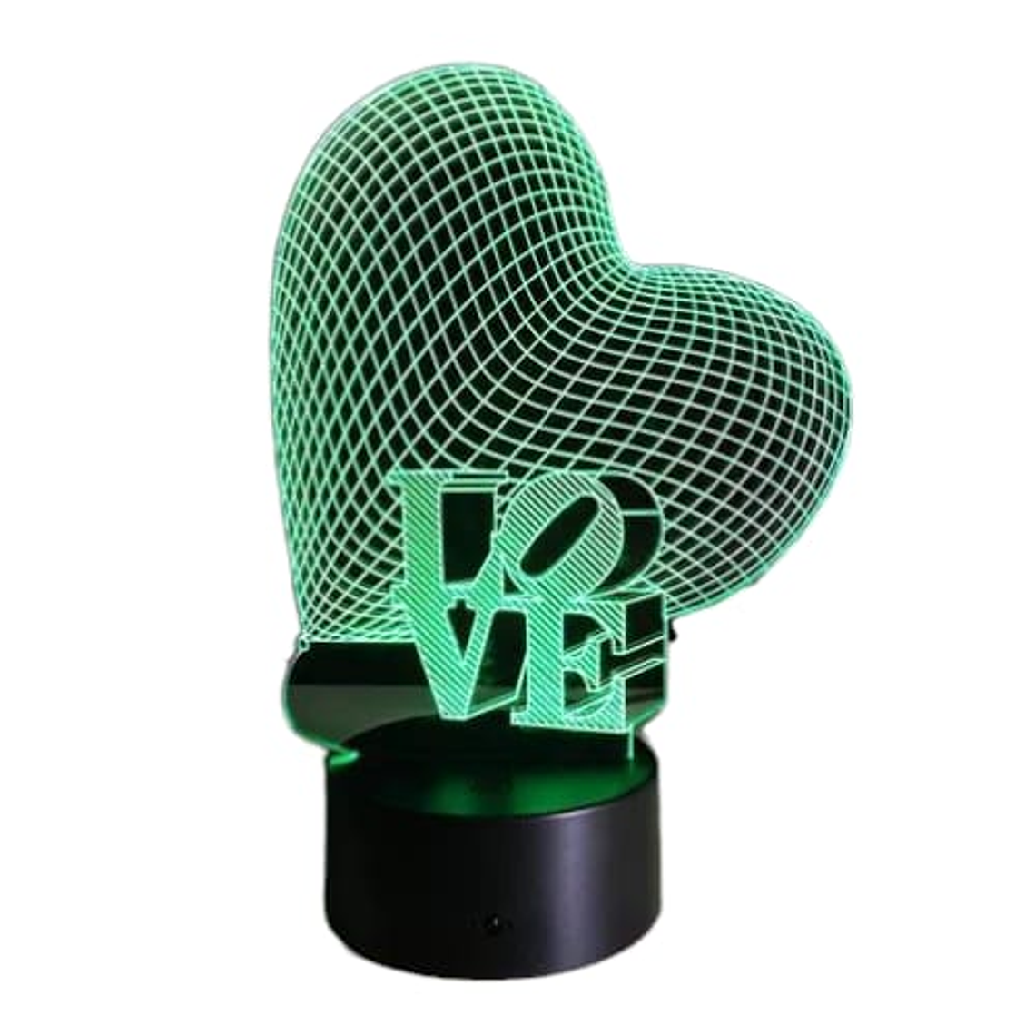 Lampara 3D Corazon Love de 7 colores 3