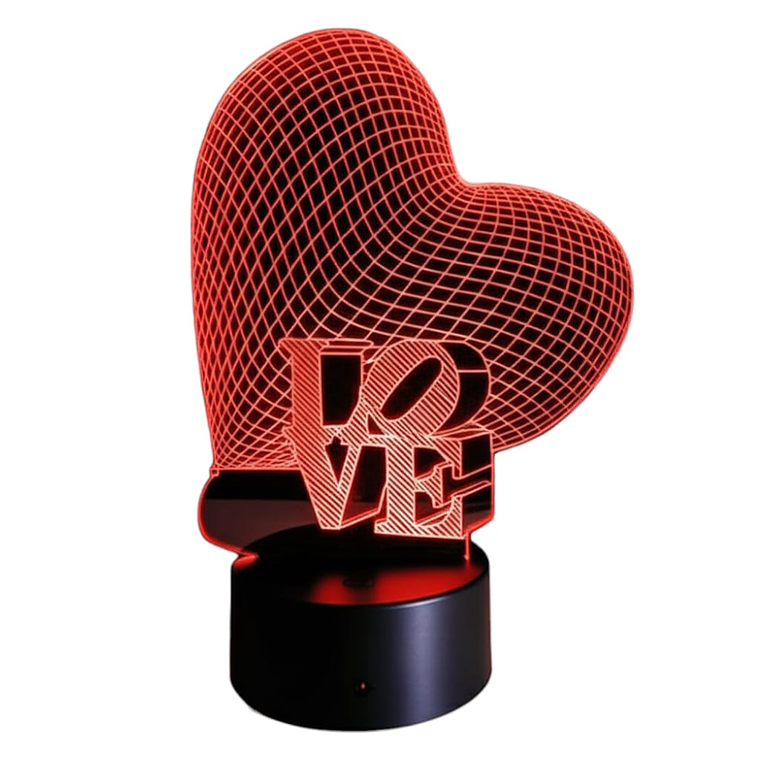 Lampara 3D Corazon Love de 7 colores 1