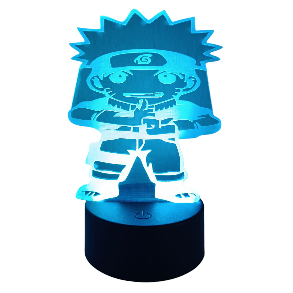 Lámpara LED 3D Naruto 7 Colores con Caja de Regalo