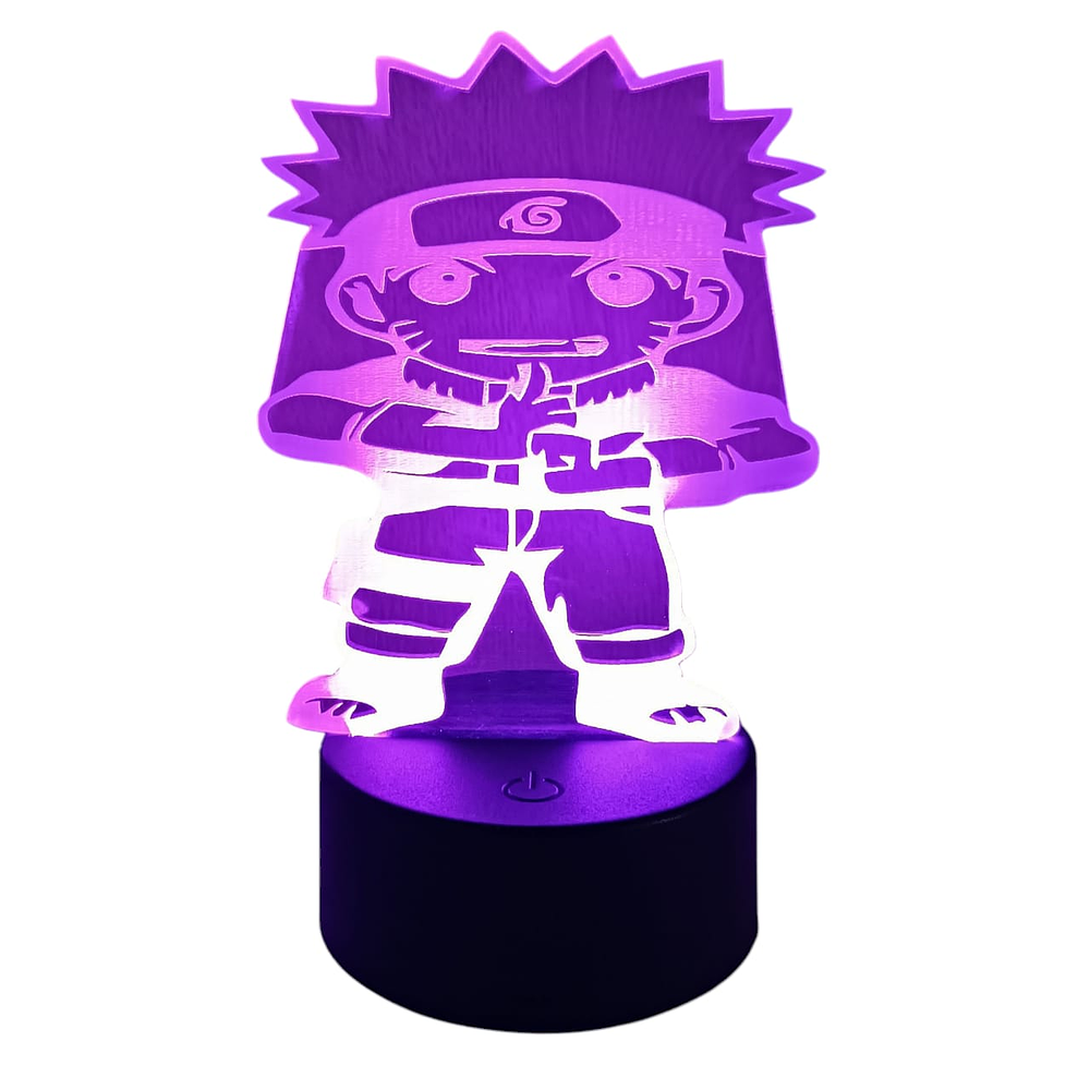 Lámpara LED 3D Naruto 7 Colores con Caja de Regalo