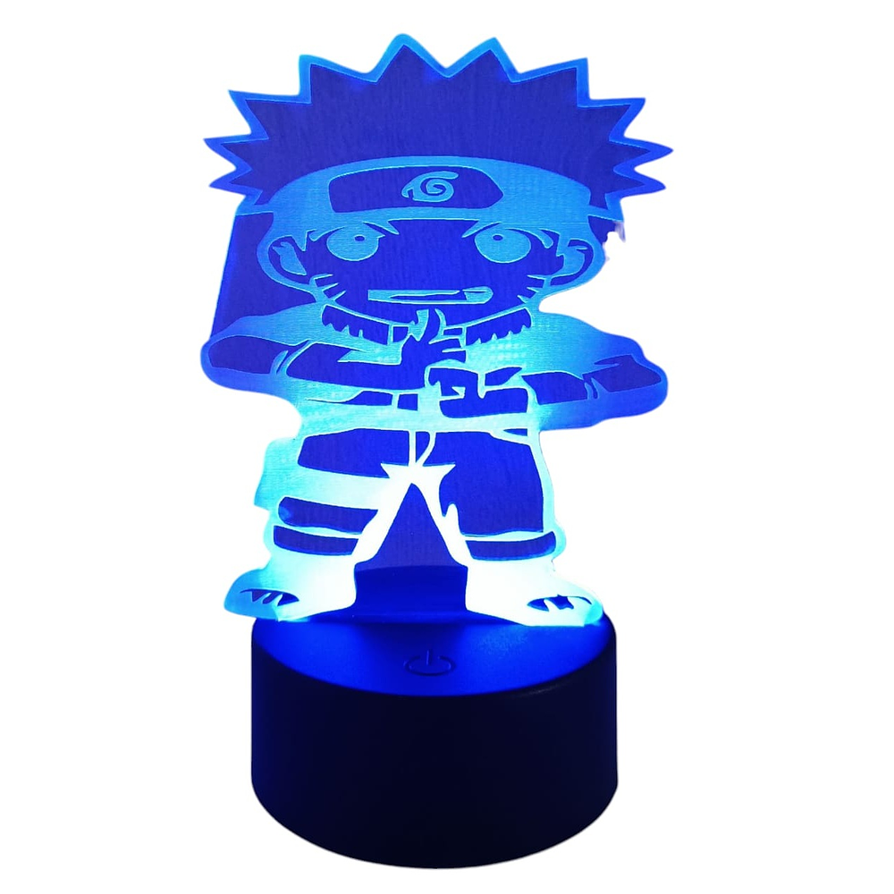 Lámpara LED 3D Naruto 7 Colores con Caja de Regalo