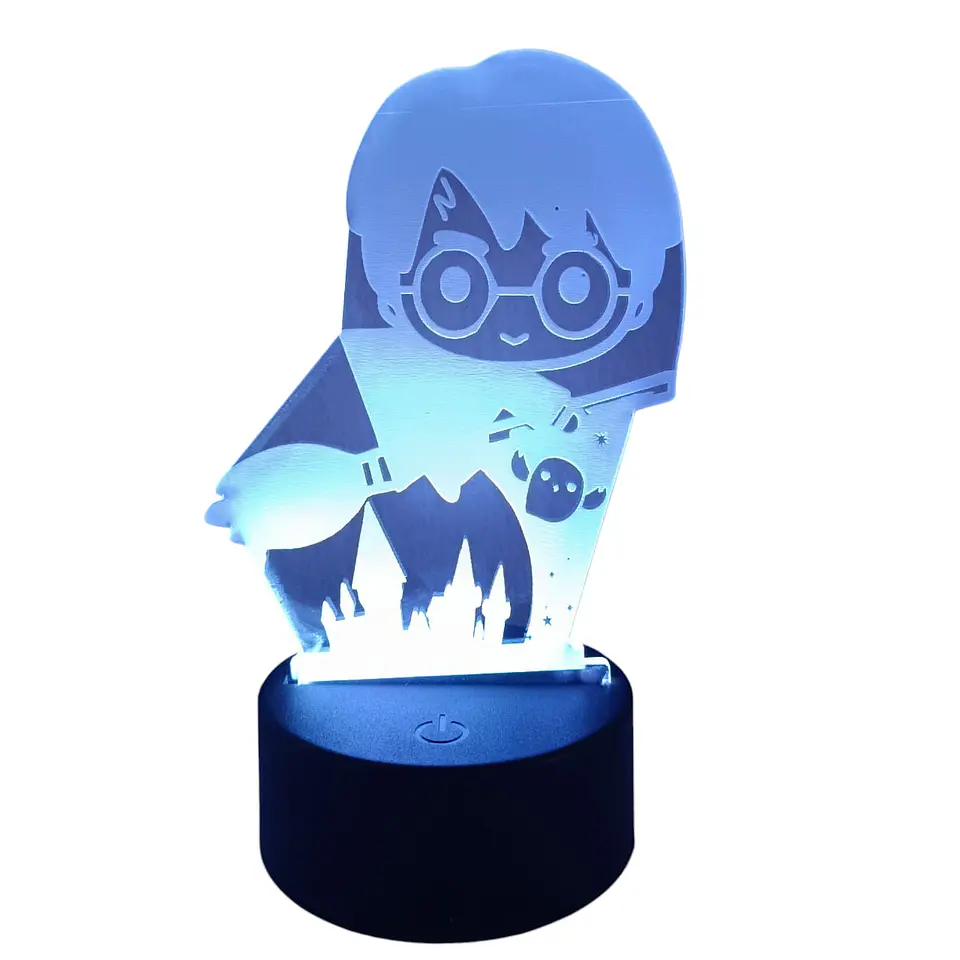 Lámpara LED 3D Harry Potter 7 Colores con Caja de Regalo 1