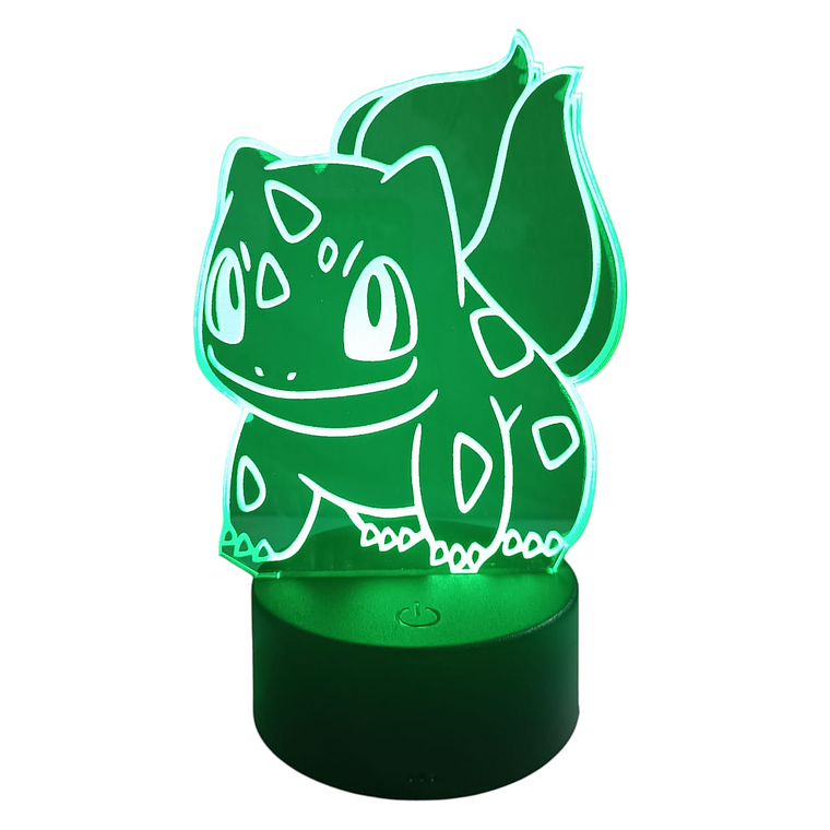 Lámpara LED 3D Pokémon Bulbasaur 7 Colores con Caja de Regalo 1