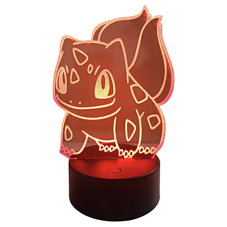 Lámpara LED 3D Pokémon Bulbasaur 7 Colores con Caja de Regalo 3