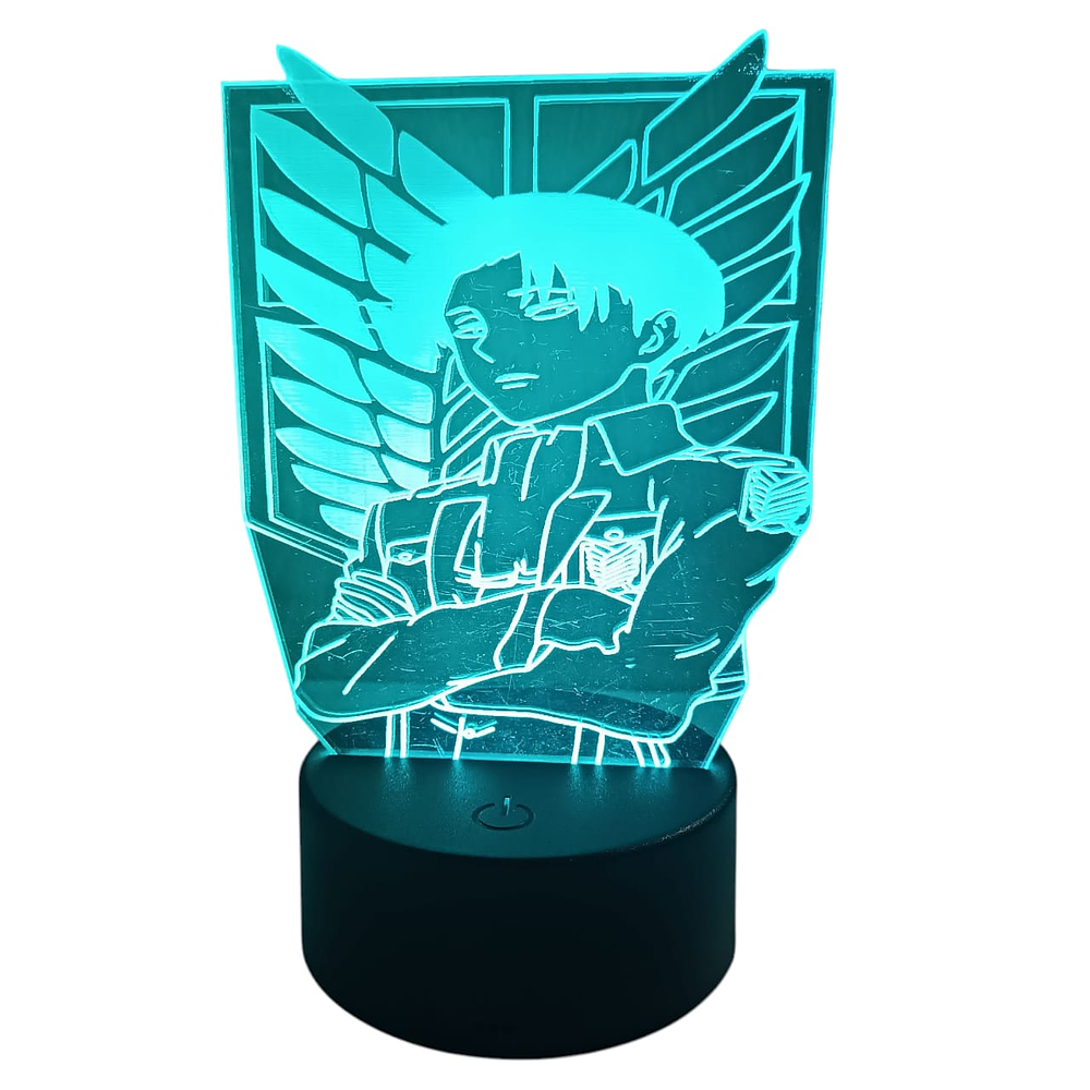 Lámpara LED 3D Levi Ackerman 7 Colores con Caja de Regalo