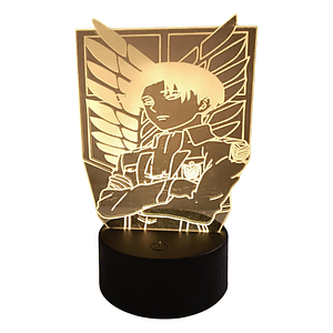 Lámpara LED 3D Levi Ackerman 7 Colores con Caja de Regalo