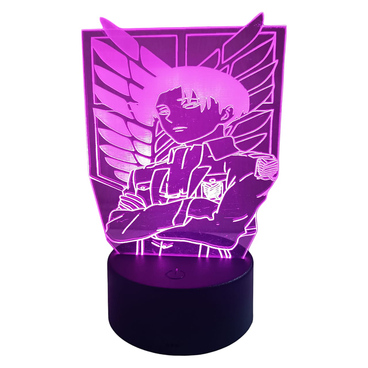 Lámpara LED 3D Levi Ackerman 7 Colores con Caja de Regalo 2