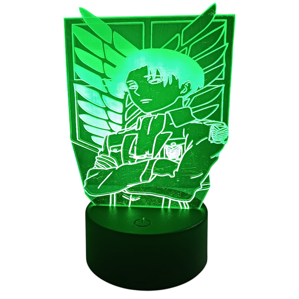 Lámpara LED 3D Levi Ackerman 7 Colores con Caja de Regalo
