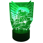 Lámpara LED 3D Levi Ackerman 7 Colores con Caja de Regalo
